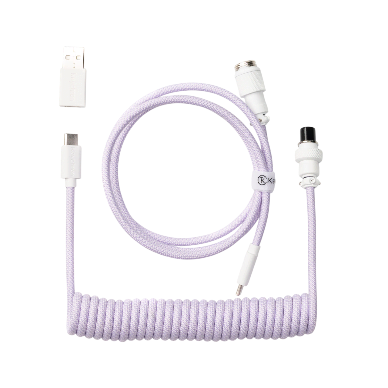 Keychron Gewendeltes Aviator Usb 8k-kabel, Gerade (Light Purple) - Tastaturkabel - Lila - Tastaturen Cab-34