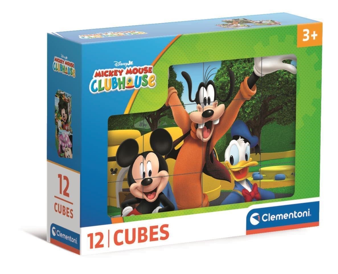 Clementoni Cubi Mickey Mouse Club House 2026, 12 Teile Block - Puzzle
