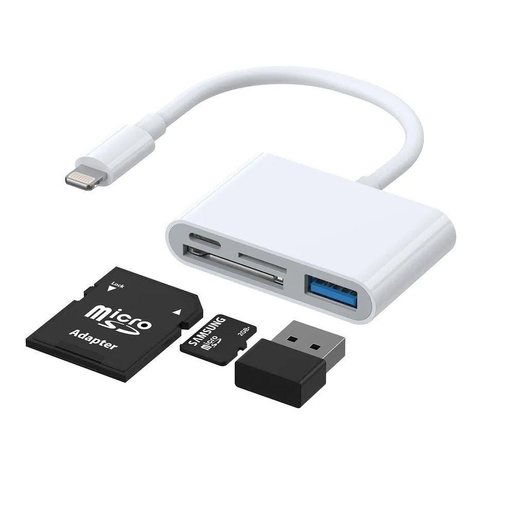 Sign 4-in-1 Lightning to Usb-a - Sd/tf - Lightning - White Usb-hubs - Usb Hubs Sn-h142