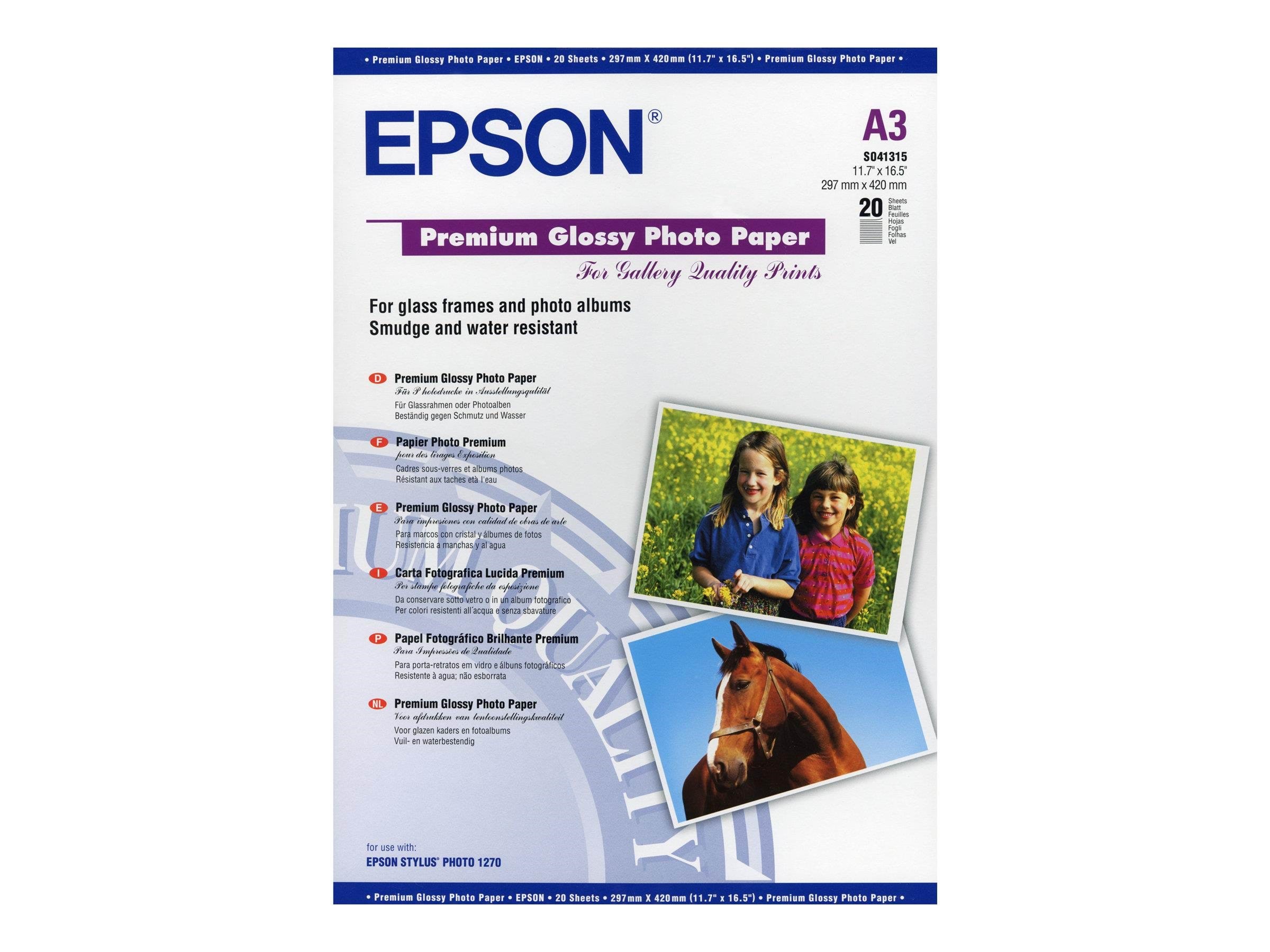 Epson A3 Premium Paper 20sh - Papier Fotopapier Und Etiketten