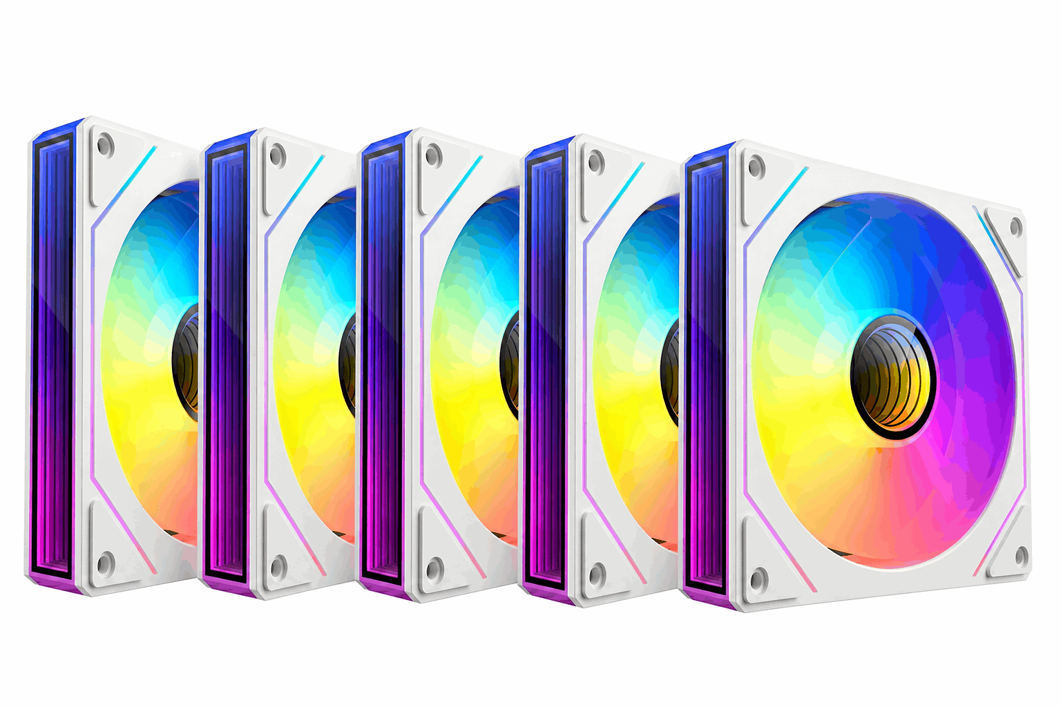 Dutzo Inf 120 Pwm Argb Reverse (5-pack) - Gehäuselüfter - 120mm - Weiß Mit Rgb Led - 28 Dba - Gehaeuseluefter 8501027