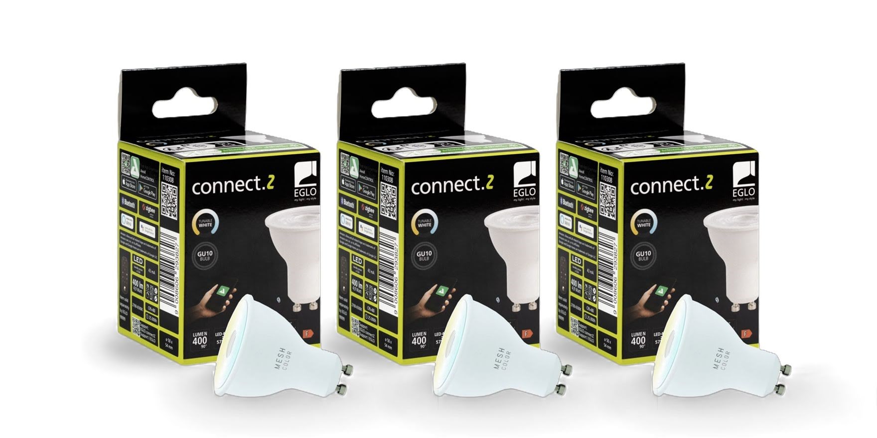 Eglo Gu10 Led-z Matter Cct ??4.9W 420lm Opal - 3 Pack - Smart Home 8501057