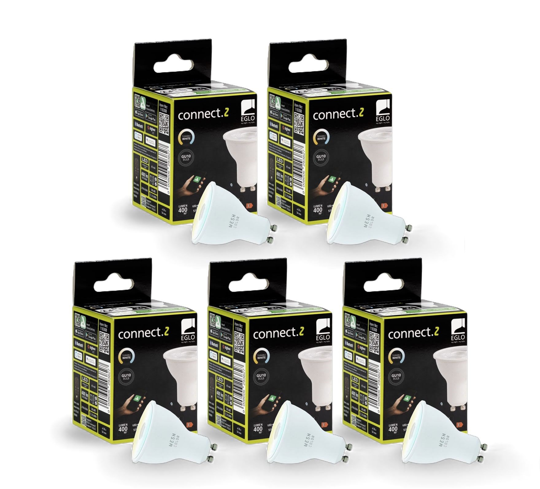 Eglo Gu10 Led-z Matter Cct ??4.9W 420lm Opal - 5 Pack - Smart Home