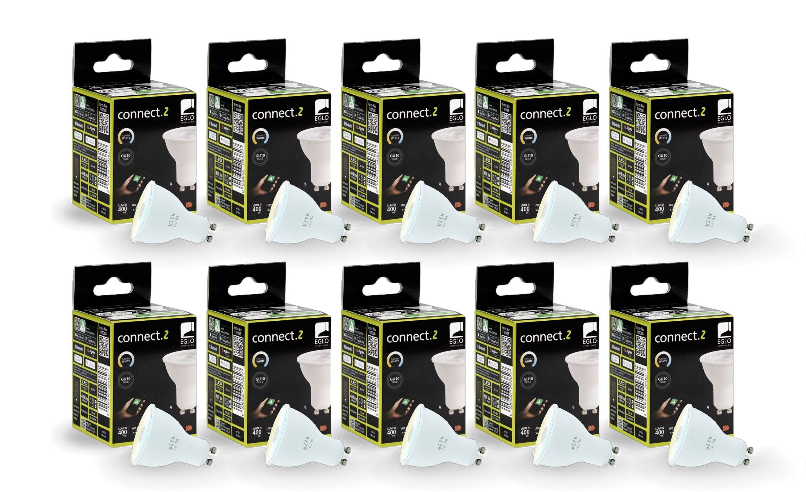 Eglo Gu10 Led-z Matter Cct ??4.9W 420lm Opal - 10 Pack - Smart Home 8501059