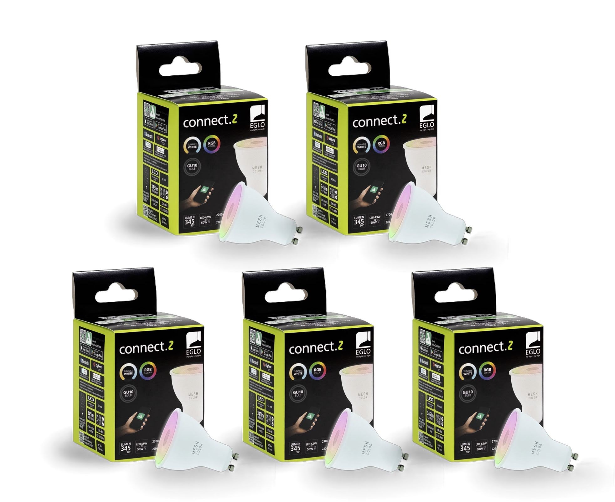 Eglo Gu10 Led-z Matter Rgb/cct 4.9W 420lmopal - 5 Pack - Smart Home 8501061