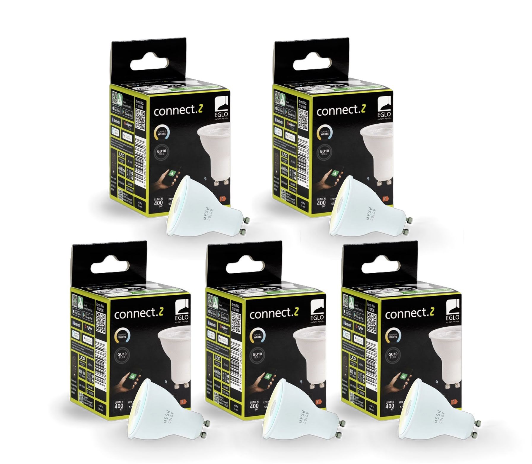 Eglo Gu10 Led-z Cct 4.9W 400lm Opal - 5 Pack - Smart Home