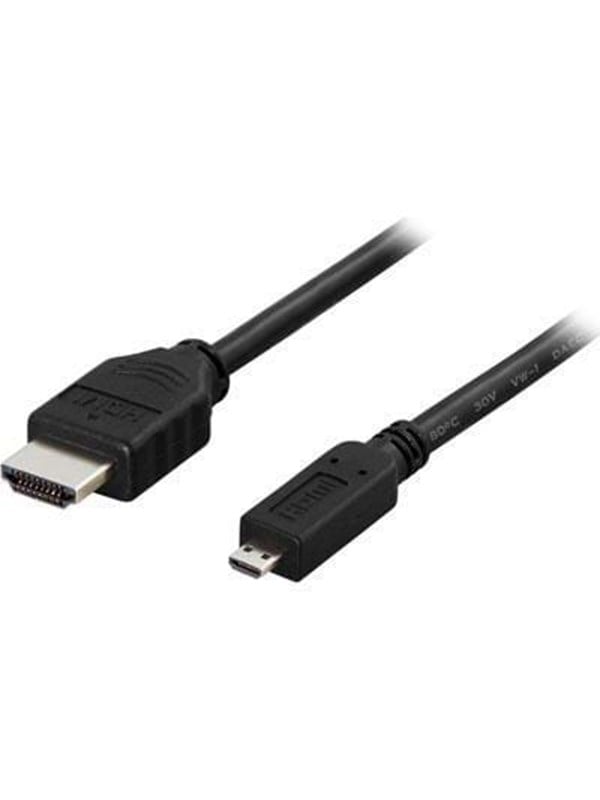 Delock HDMI Anschlusskabel HDMI-A Stecker, HDMI-Micro-D Stecker 1 m Schwarz 82661 4K UHD, vergoldet