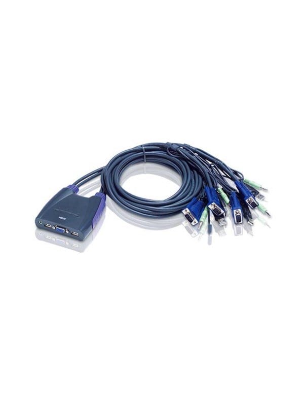 ATEN CS64US 4-Port USB VGAAudio Cable KVM Switch 09m