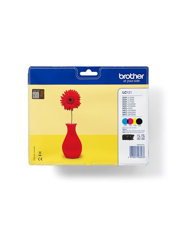 Image of Brother LC121 / LC 121 Value 4-Pack Black Cyan Magenta Yellow