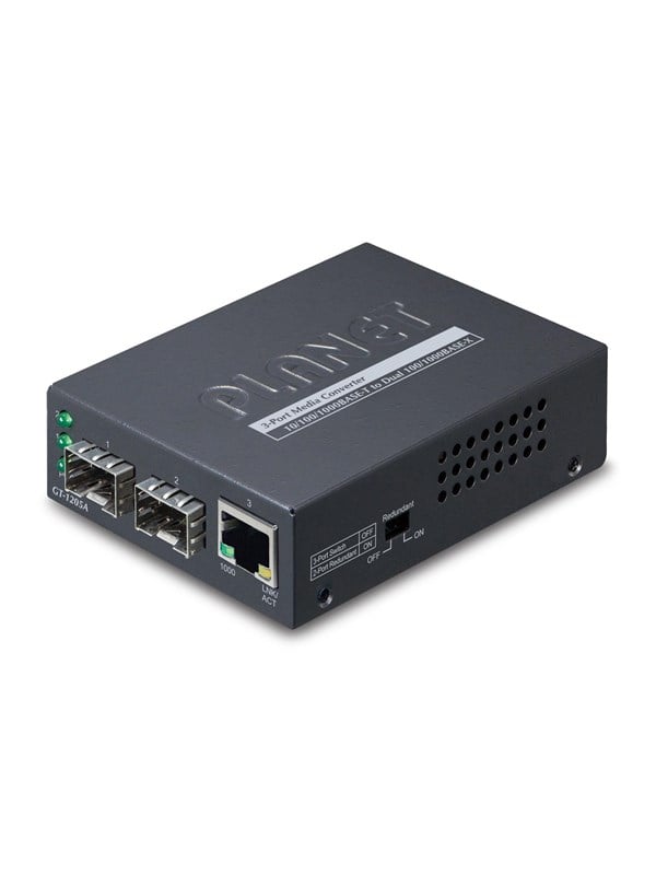 PLANET GT-1205A Media Converter 101001000BASE-T to Dual 1001000BASE-X SFP