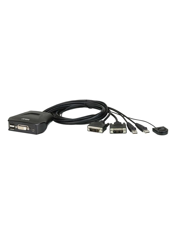 Aten CS22D-AT CS22D 2-Port Cable KVM Switch USB and DVI with Remote Port Sel ~E~ - Bild 4