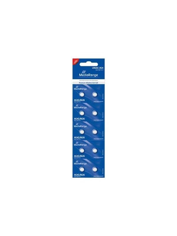 MediaRange Batterie Knopfzelle LR626 AG4 1,5V Alkaline 10St.