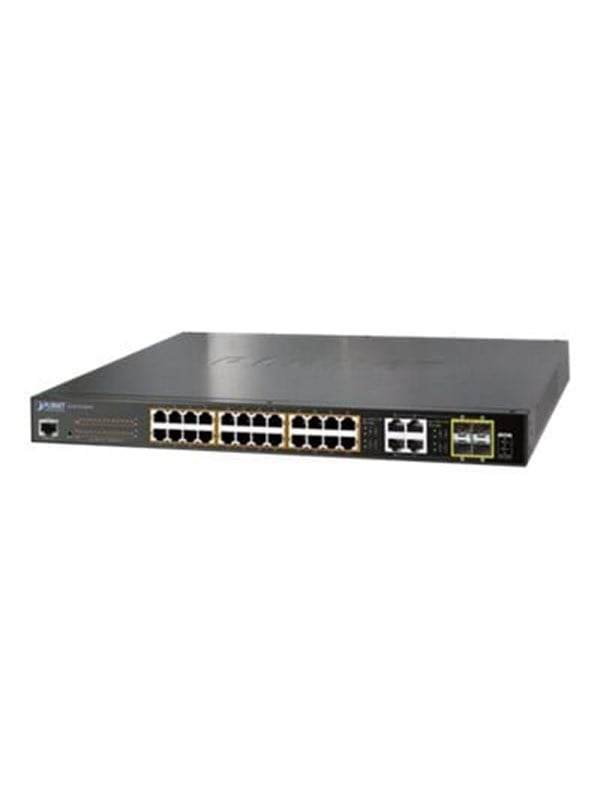 PLANET GS-4210-24P4C - Switch - managed - 24 x 10 100 1000 (PoE+) + 4 x Kombi-Gigabit-SFP - Desktop an Rack montierbar - PoE+ (220 W)