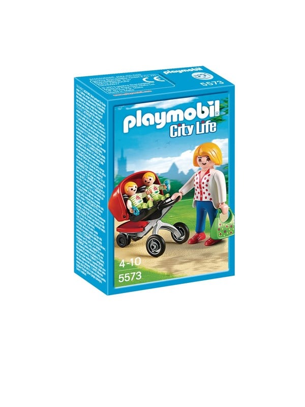 Image of Playmobil Mutter mit Zwillingskinderwagen
