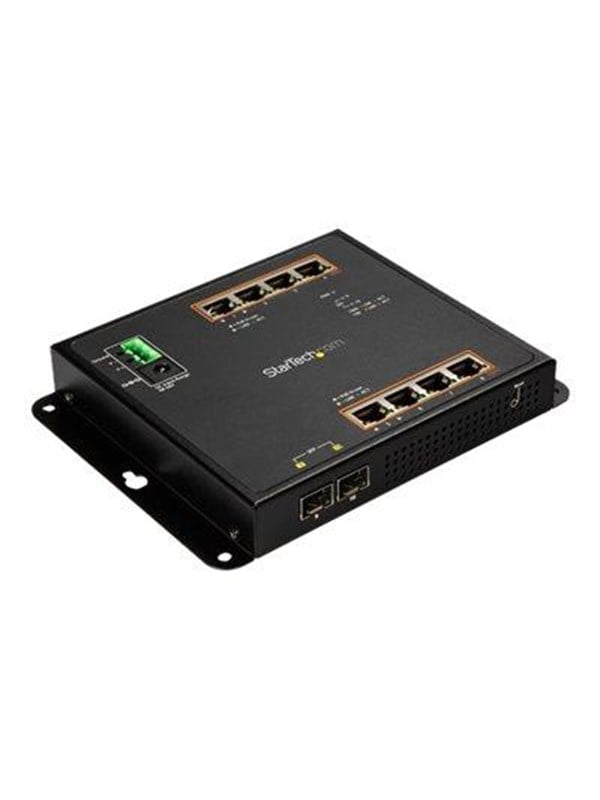 StarTechcom 8-Port PoE Gigabit Ethernet Switch plus 2 SFP Connections - Managed - Wall Mount with Front Access