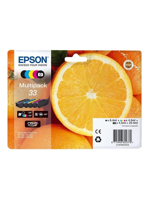 Epson 33 Multipack - 5 pakker - sort gul cyan magenta foto-sort - original - blkpatron