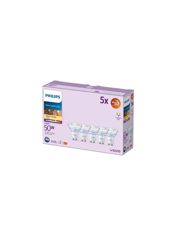 Philips LED-Lampe Spot 38W922-927 50W 36 WarmGlow Dimmbar 5er-Pack GU10