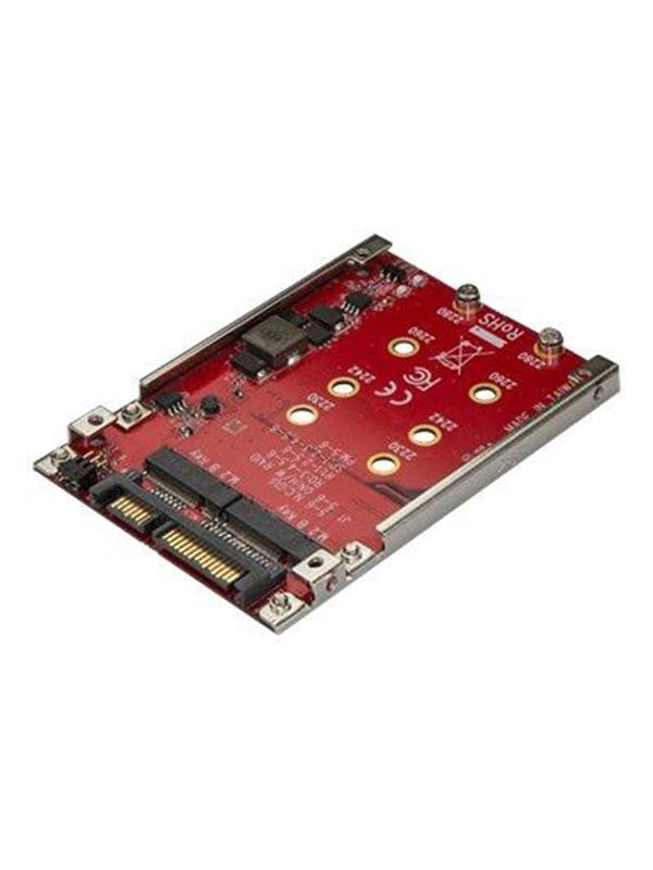 StarTechcom Dual-Slot M2 Drive to SATA Adapter for 25 Drive Bay - RAID - styreenhed til lagring RAID - M2 Card - SATA 6Gbs