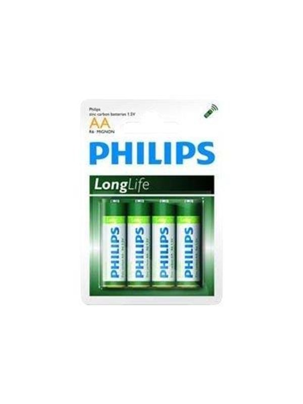 Batterie Philips LongLife Zink-Kohle 1,5 V AA (4 Stuck)