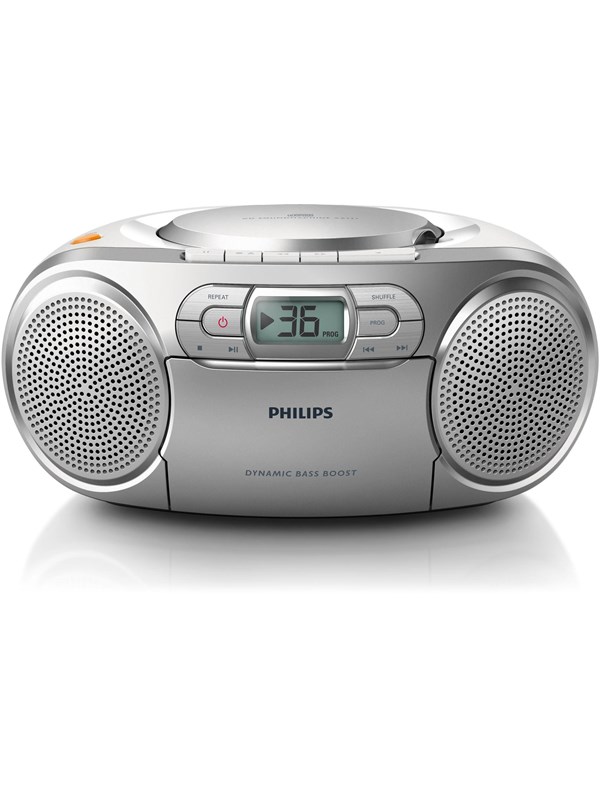 Philips AZ127 - boombox - CD Cassette - FM - Stereo - Silber