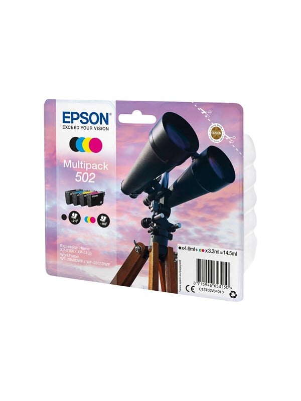 Epson 502 Multipack - 4 pakker - sort gul cyan magenta - original - blkpatron
