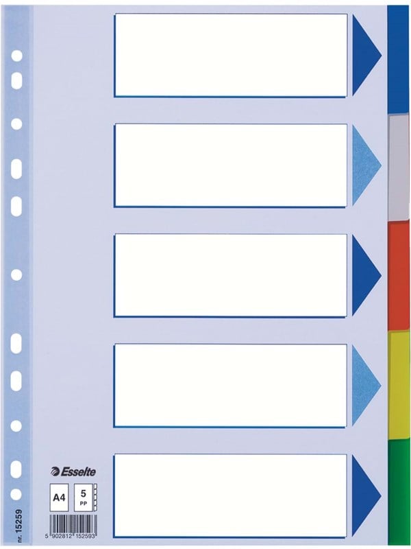Esselte Register Blanko Plastik