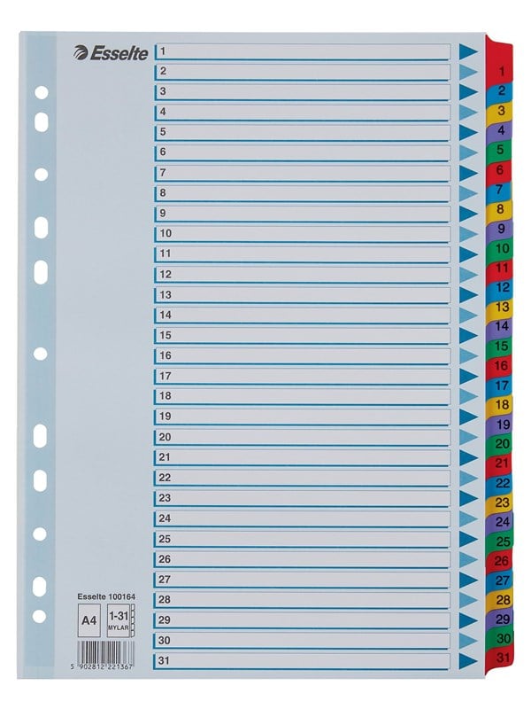 Esselte Register Zahlen Karton