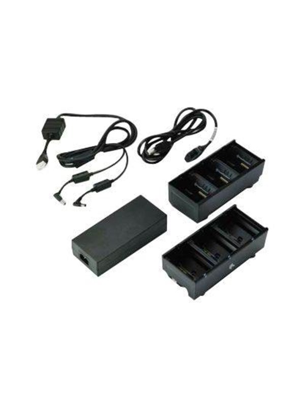 Zebra 3-Slot Battery Charger Connected via Y Cable