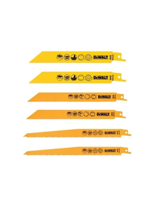 Dewalt High Performance Break Away Reciprocating Saw Blade 6 Piece Set Storage Case