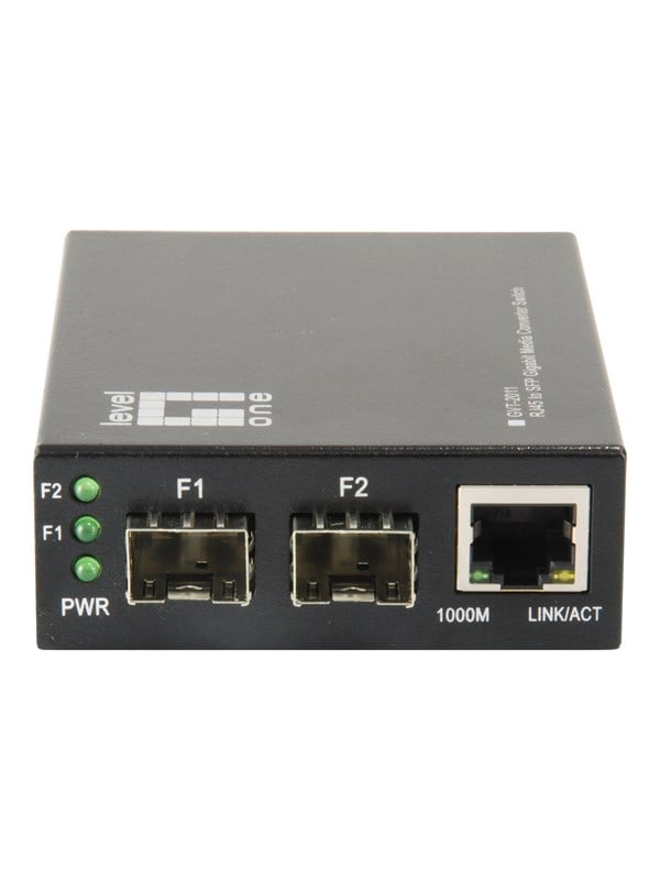 LevelOne GVT-2011 - fibre media converter - 10Mb LAN 100Mb LAN GigE