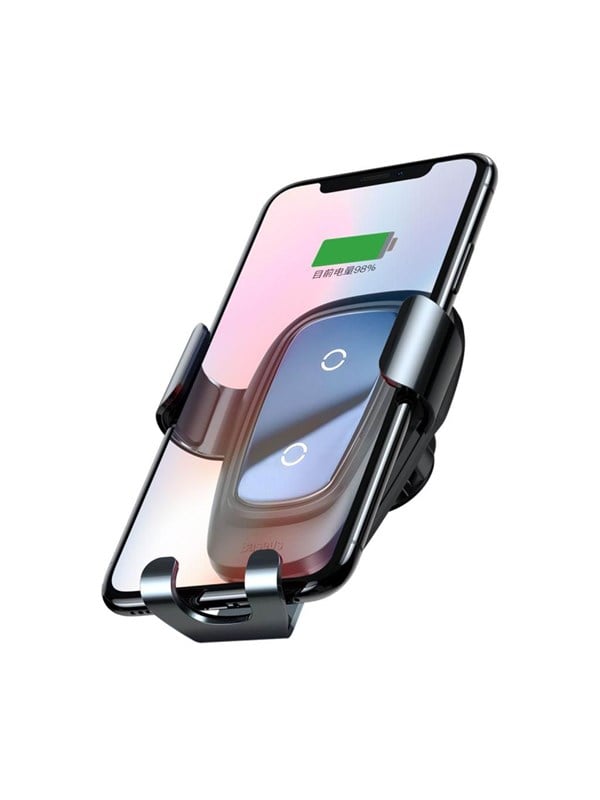 Baseus Metal Wireless Charger Gravity Car Mount for Smartphones - Black