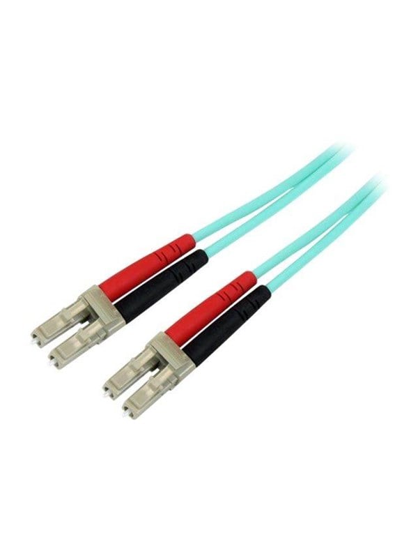 StarTechcom 15m OM3 LC to LC Multimode Duplex Fiber Optic Patch Cable - patch cable - 15 m - aqua - Blau - 15m