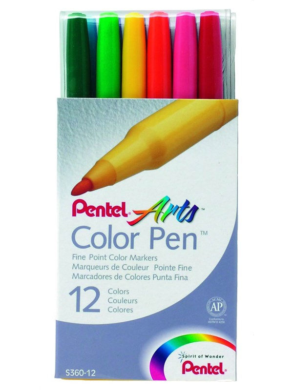 Pentel S360-12 Color Pen ass.
