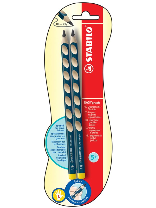 5 x Stabilo Bleistift Easygraph Minenbreite 3,15mm HB Blisterkarte pet