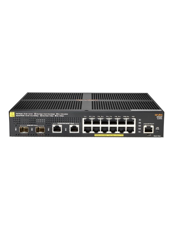 Image of Hewlett Packard Enterprise Aruba 2930F 12G PoE+ 2G/2SFP+