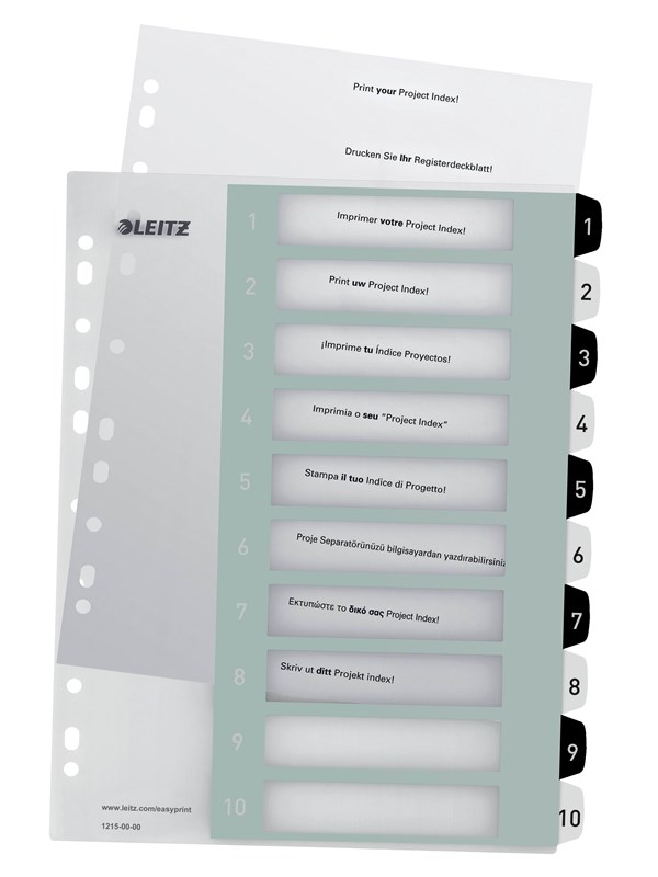 Leitz WOW PC-beschriftbares Register PP extrabreit