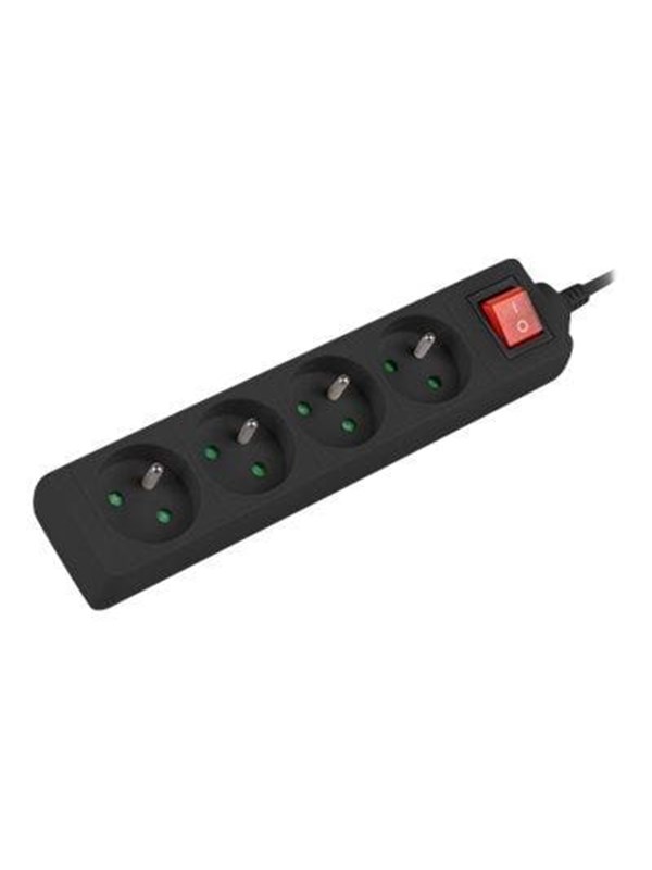 PS1-04E-0150-BK mehrsteckdose 15 m 4 ac-steckdosen innen schwarz - Lanberg