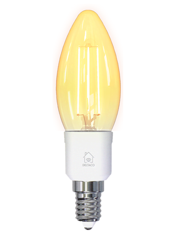 Deltaco SMART HOME LED filament lamp E14 WiFI 24GHz 45W 400lm dimmable 220-240V white