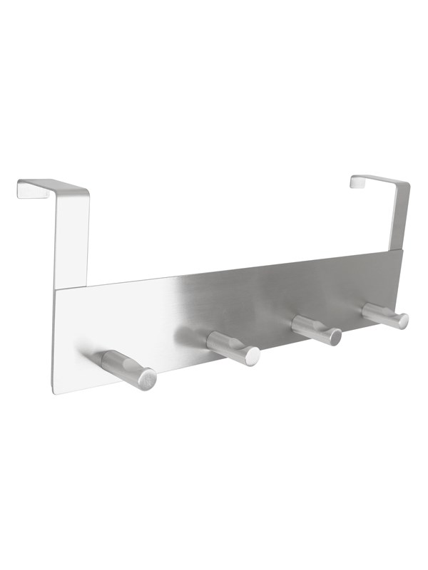 Home>it Coat rack for door 4 pegs - stainless steel