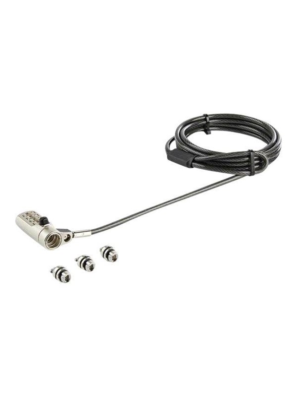 StarTech.com 6' (2m) 3-in-1 Universal Laptop Cable Lock - 4-Digit Combination Security Lock for K-Slot Nano & Wedge Slot Desktop/Laptop security cable lock