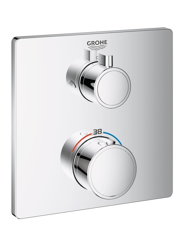 Grohe Grohtherm, Thermostat-Brausebatterie mit integrierter 2-Wege-Umstellung, chrom