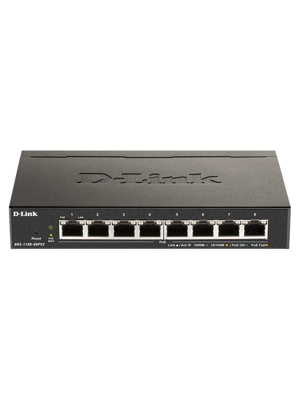 D-Link DGS-1100-08PV2 8-Port Gigabit PoE Smart Managed Switch