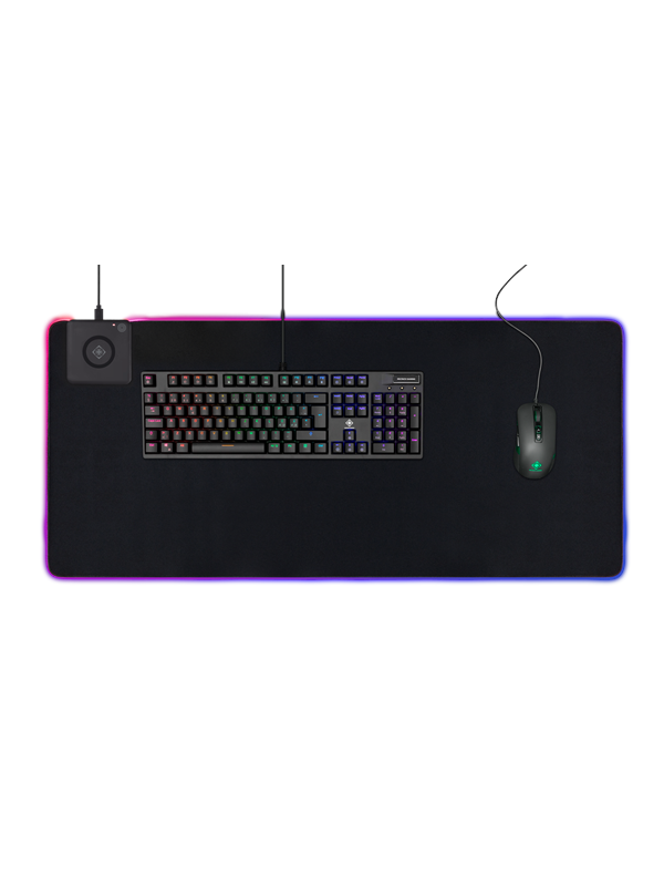 Deltaco GAMING XL RGB Mousepad with integrated QI Wireless Charging