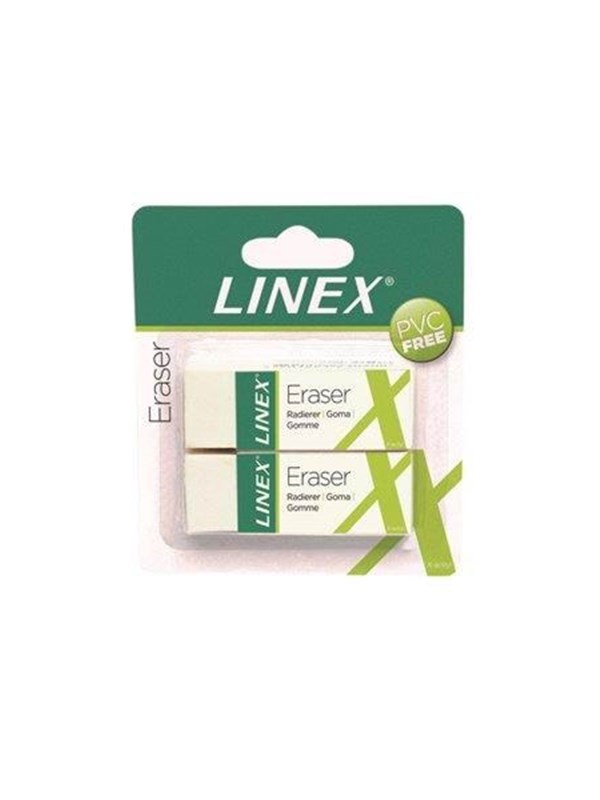 12 x Linex Radiergummis PVC-frei weiß VE=2 Stück
