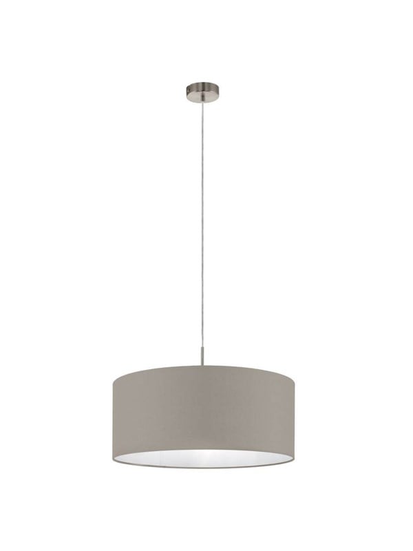 Hängeleuchte ø 53 cm Eglo Taupe und Nickel matt mit Draht 1xE27 60W 220-240V Stoff