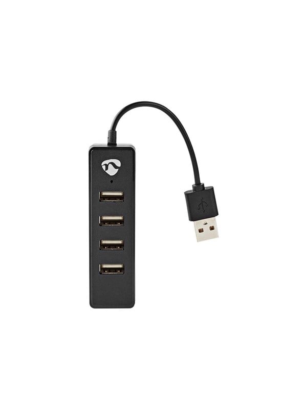 Nedis UHUBU2420BK - hub - 4 ports USB-Hubs - 4 - Schwarz