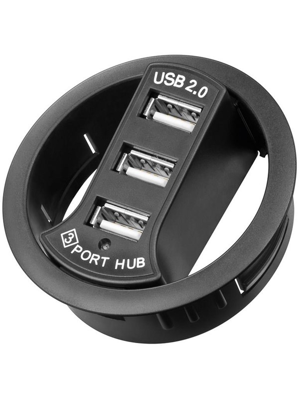 Pro 3 port USB 20 Hi Speed In-Desk HUB black - to be USB-Hubs - USB 20 - 3 - Schwarz