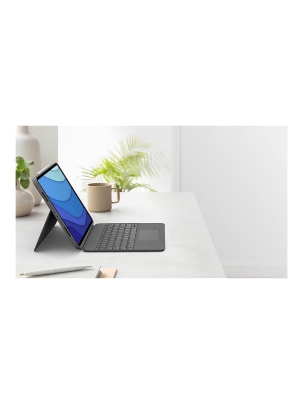 Logitech Combo Touch - keyboard and folio case - with trackpad - QWERTY - US International - oxford grey - Tastatur  Folio-Set - Universal - Grau