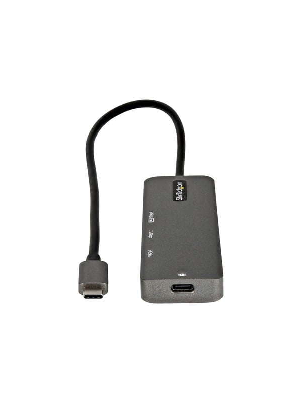 StarTechcom USB C Multiport Adapter USB-C to HDMI 20b 4K 60Hz HDR10 100W Power Delivery Pass-Through