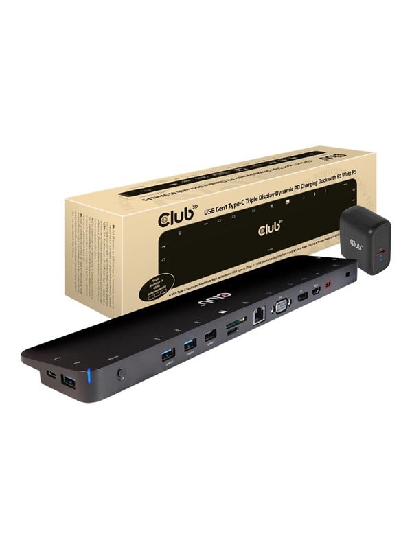 Club3d Club 3D Usb Gen1 Typ-C Triple Display Dynamic Pd Charging Dock M. 65 Watt - Bild 3